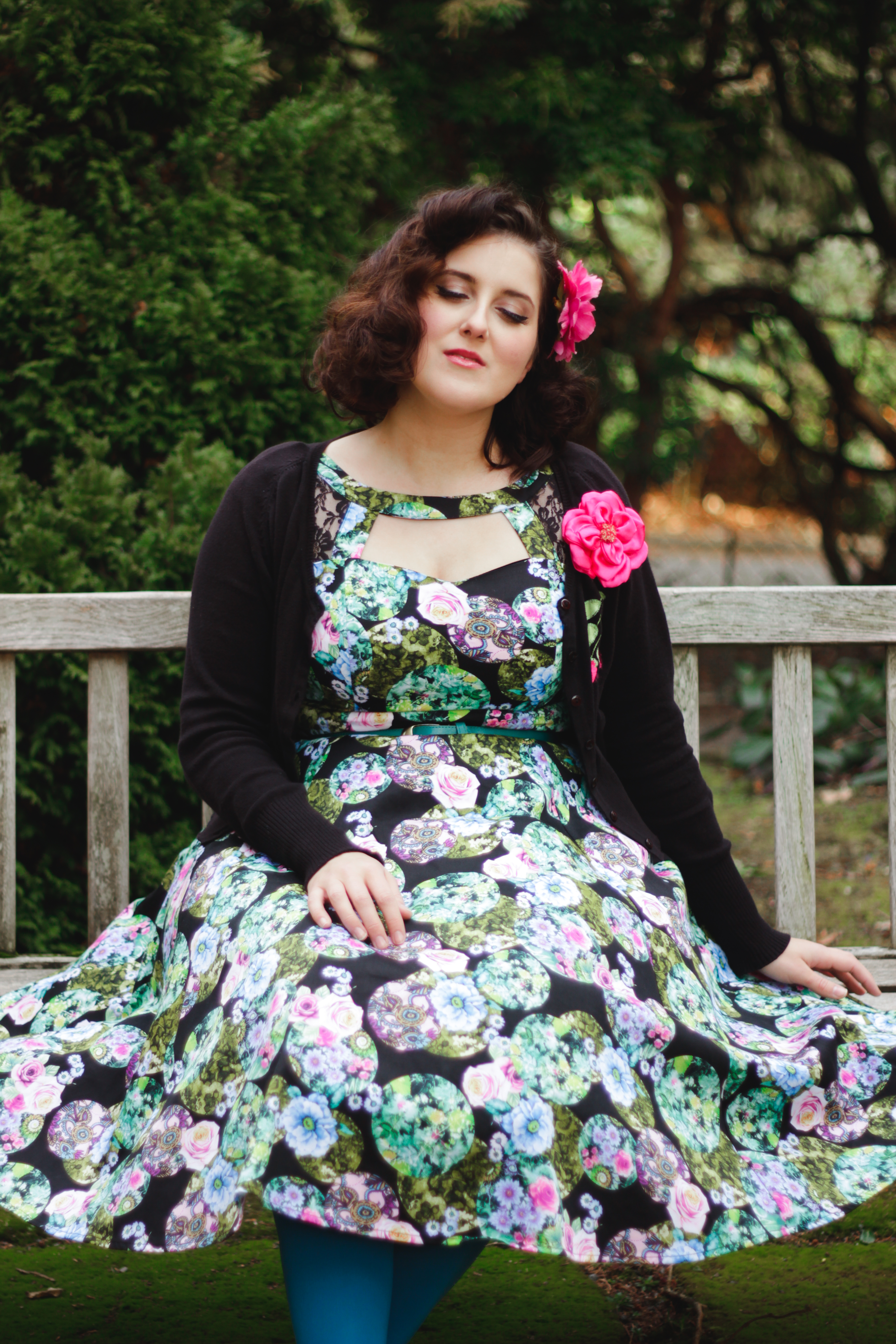 Hearts and Roses of London dress, Flower Cardigan, and the Gardens of ...